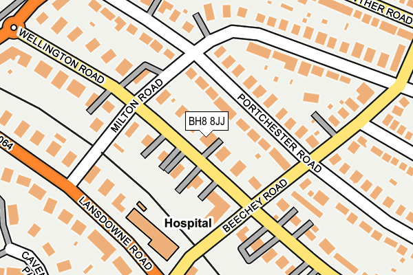 BH8 8JJ map - OS OpenMap – Local (Ordnance Survey)