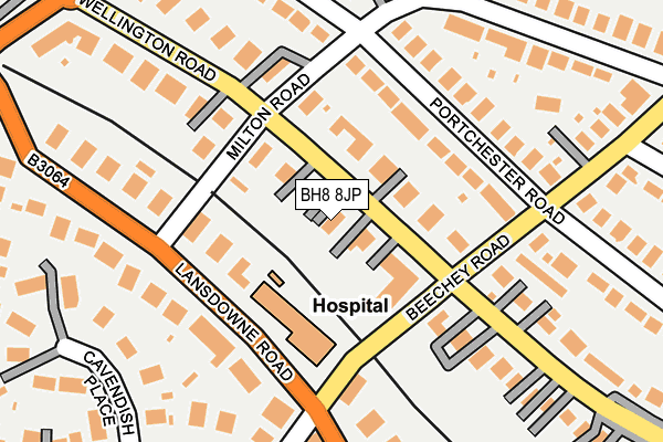 BH8 8JP map - OS OpenMap – Local (Ordnance Survey)