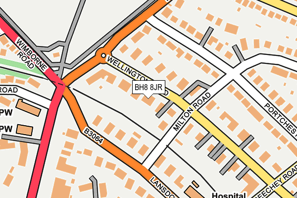 BH8 8JR map - OS OpenMap – Local (Ordnance Survey)
