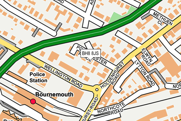 BH8 8JS map - OS OpenMap – Local (Ordnance Survey)