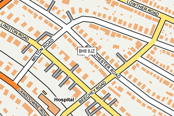 BH8 8JZ map - OS OpenMap – Local (Ordnance Survey)