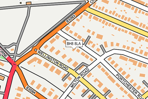 BH8 8LA map - OS OpenMap – Local (Ordnance Survey)