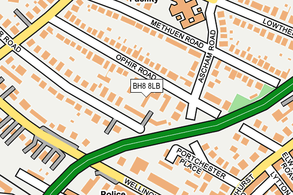 BH8 8LB map - OS OpenMap – Local (Ordnance Survey)