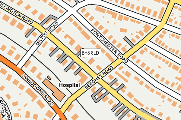 BH8 8LD map - OS OpenMap – Local (Ordnance Survey)