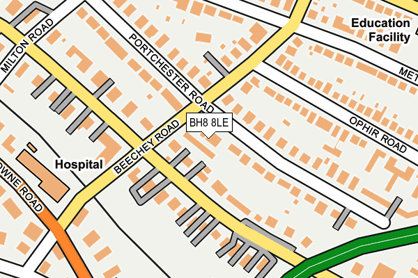BH8 8LE map - OS OpenMap – Local (Ordnance Survey)