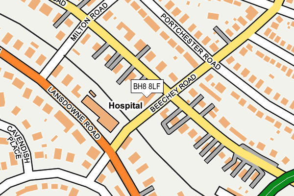 BH8 8LF map - OS OpenMap – Local (Ordnance Survey)