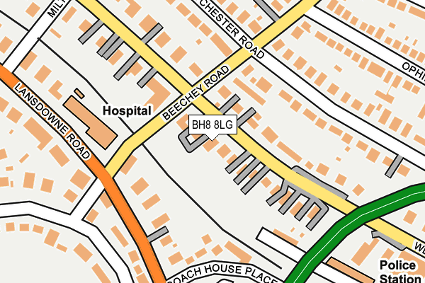 BH8 8LG map - OS OpenMap – Local (Ordnance Survey)
