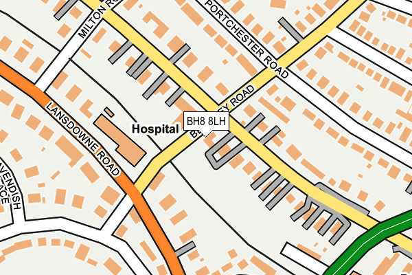 BH8 8LH map - OS OpenMap – Local (Ordnance Survey)