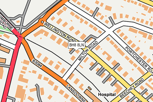 BH8 8LN map - OS OpenMap – Local (Ordnance Survey)