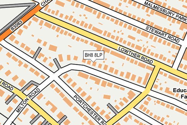 BH8 8LP map - OS OpenMap – Local (Ordnance Survey)