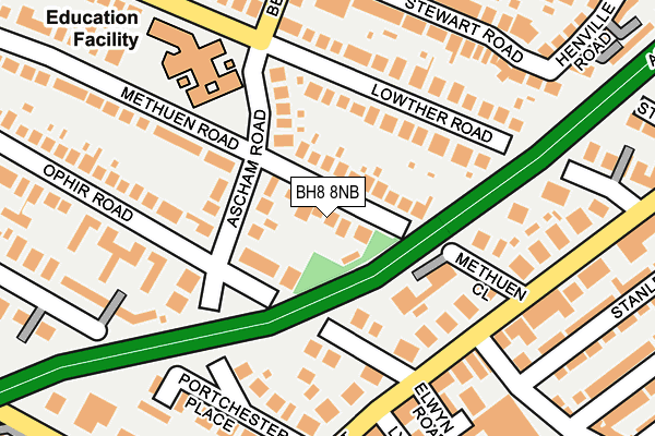 BH8 8NB map - OS OpenMap – Local (Ordnance Survey)