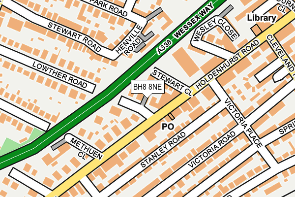 BH8 8NE map - OS OpenMap – Local (Ordnance Survey)