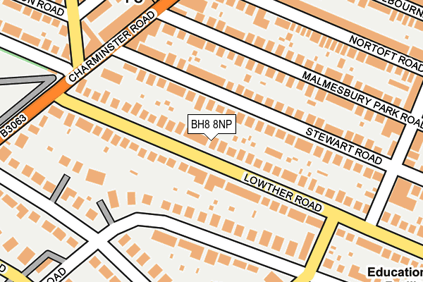 BH8 8NP map - OS OpenMap – Local (Ordnance Survey)