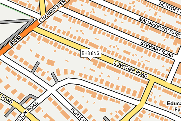 BH8 8NS map - OS OpenMap – Local (Ordnance Survey)
