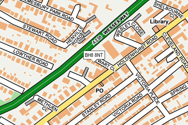 BH8 8NT map - OS OpenMap – Local (Ordnance Survey)