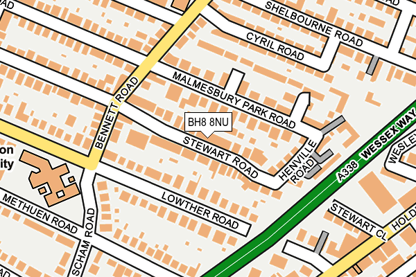 BH8 8NU map - OS OpenMap – Local (Ordnance Survey)