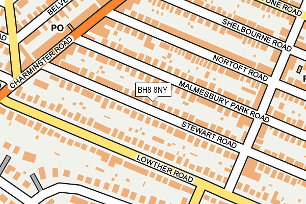 BH8 8NY map - OS OpenMap – Local (Ordnance Survey)