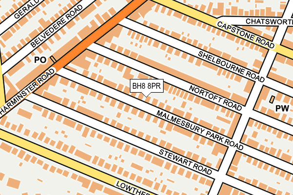 BH8 8PR map - OS OpenMap – Local (Ordnance Survey)