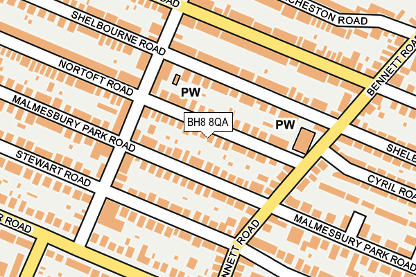 BH8 8QA map - OS OpenMap – Local (Ordnance Survey)