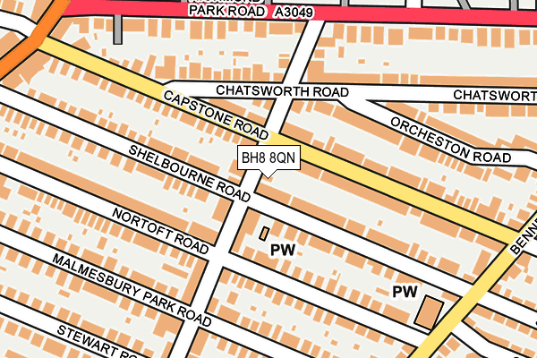 BH8 8QN map - OS OpenMap – Local (Ordnance Survey)