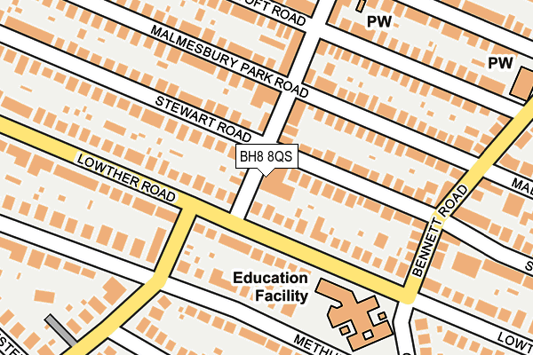 BH8 8QS map - OS OpenMap – Local (Ordnance Survey)