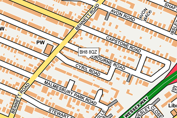 BH8 8QZ map - OS OpenMap – Local (Ordnance Survey)