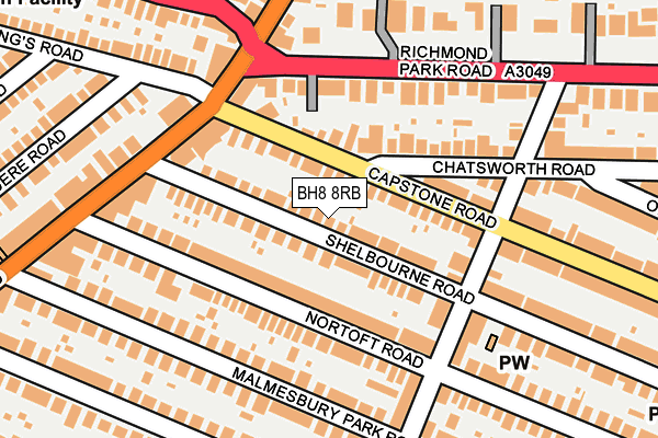 BH8 8RB map - OS OpenMap – Local (Ordnance Survey)