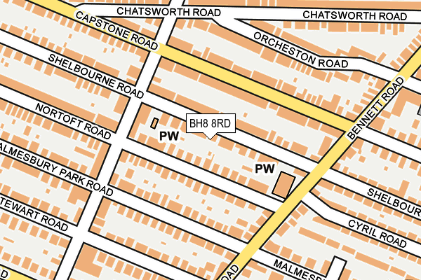 BH8 8RD map - OS OpenMap – Local (Ordnance Survey)