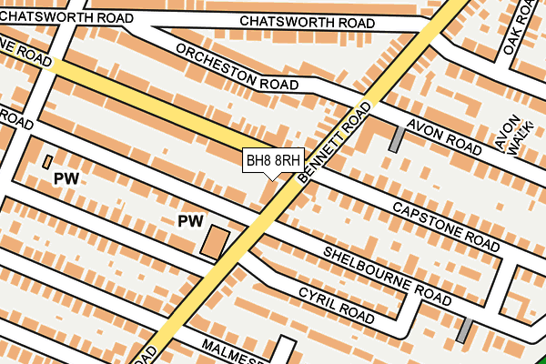 BH8 8RH map - OS OpenMap – Local (Ordnance Survey)