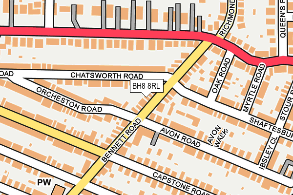 BH8 8RL map - OS OpenMap – Local (Ordnance Survey)