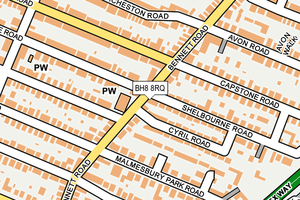 BH8 8RQ map - OS OpenMap – Local (Ordnance Survey)