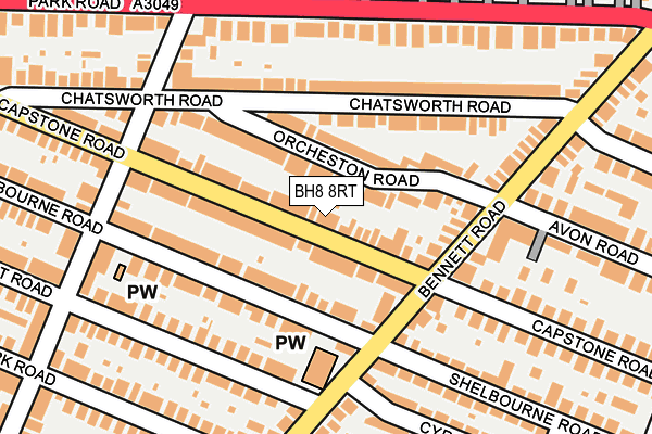 BH8 8RT map - OS OpenMap – Local (Ordnance Survey)