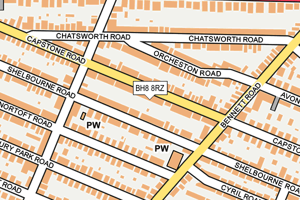 BH8 8RZ map - OS OpenMap – Local (Ordnance Survey)