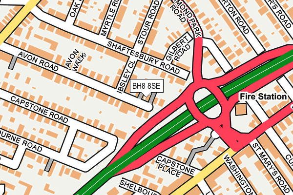 BH8 8SE map - OS OpenMap – Local (Ordnance Survey)