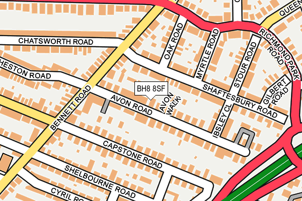 BH8 8SF map - OS OpenMap – Local (Ordnance Survey)