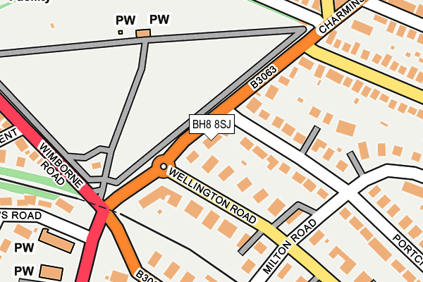 BH8 8SJ map - OS OpenMap – Local (Ordnance Survey)