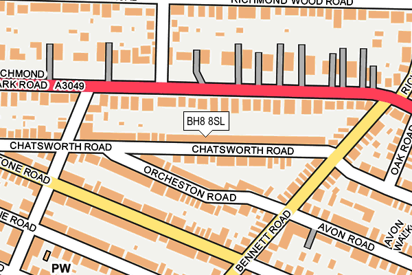 BH8 8SL map - OS OpenMap – Local (Ordnance Survey)