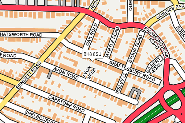 BH8 8SU map - OS OpenMap – Local (Ordnance Survey)