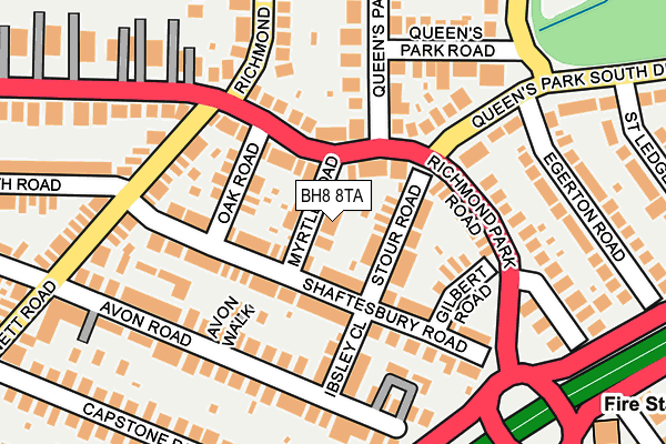 BH8 8TA map - OS OpenMap – Local (Ordnance Survey)
