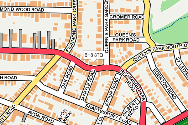 BH8 8TQ map - OS OpenMap – Local (Ordnance Survey)