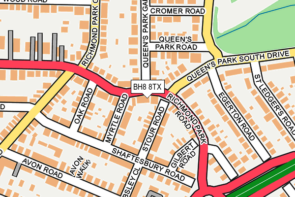 BH8 8TX map - OS OpenMap – Local (Ordnance Survey)