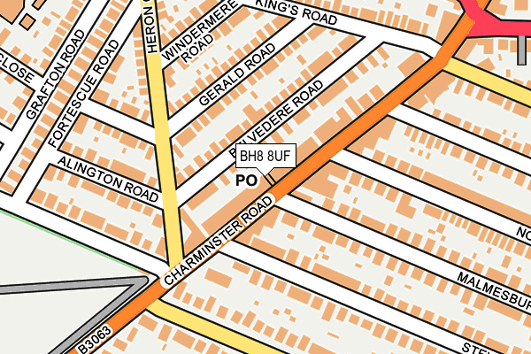 BH8 8UF map - OS OpenMap – Local (Ordnance Survey)