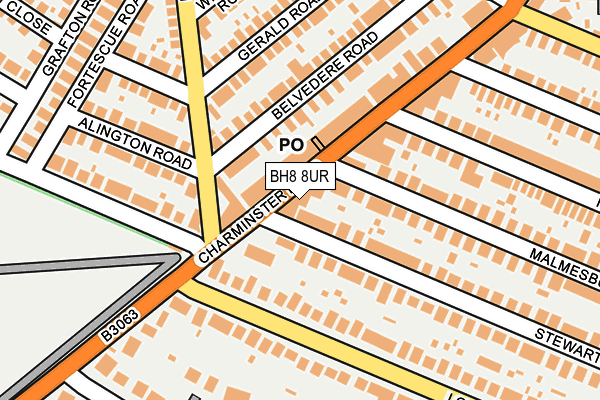 BH8 8UR map - OS OpenMap – Local (Ordnance Survey)