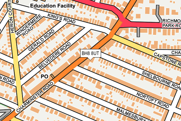 BH8 8UT map - OS OpenMap – Local (Ordnance Survey)