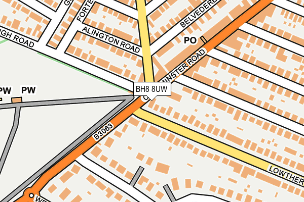BH8 8UW map - OS OpenMap – Local (Ordnance Survey)