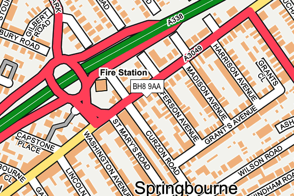 BH8 9AA map - OS OpenMap – Local (Ordnance Survey)