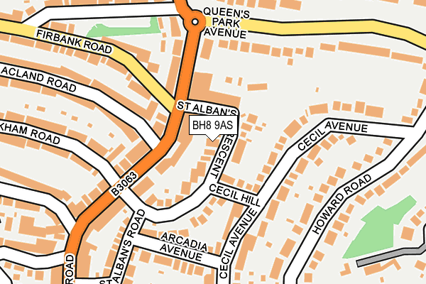 BH8 9AS map - OS OpenMap – Local (Ordnance Survey)