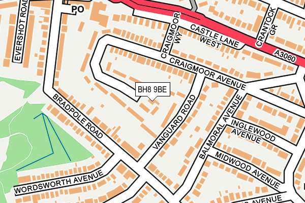 BH8 9BE map - OS OpenMap – Local (Ordnance Survey)