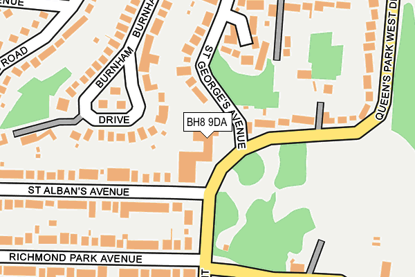 BH8 9DA map - OS OpenMap – Local (Ordnance Survey)