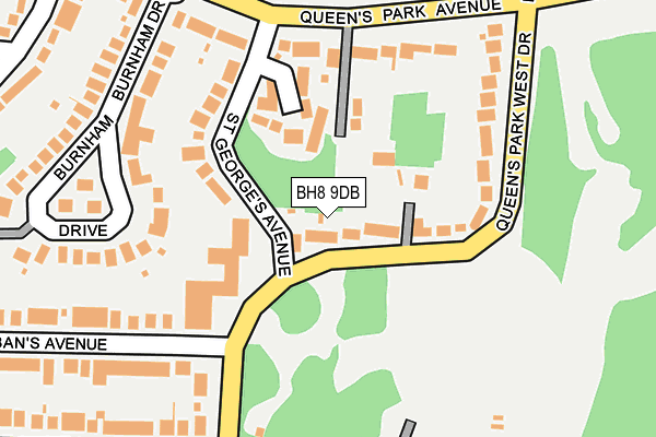 BH8 9DB map - OS OpenMap – Local (Ordnance Survey)